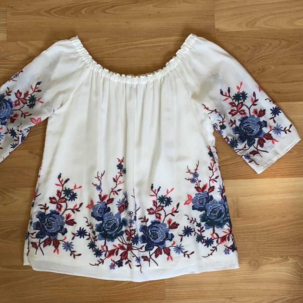 Drew Embroidered Peasant Blouse